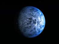 Impressão artística do planeta azul HD 189733b mostra cores que lembram a Terra Foto: NASA, ESA, M. Kornmesser / Divulgação