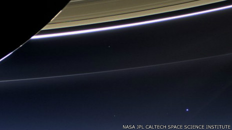 Saturno e a Terra (Nasa)