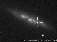 Imagem mostra em destaque a supernova Foto: UCL University of London / BBCBrasil.com